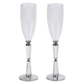 Facet Toasting Flutes, 10.25"
