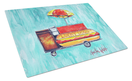 Hot Dog Cart Glass Cutting Board