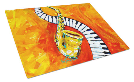 Something Blues Saxaphone and Piano Glass Cutting Board