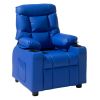 Kids Reclining Chair PU Leather Toddler Recliner with Cup Holder & Pocket