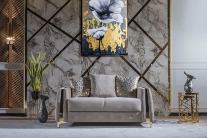 Lust Modern Style Loveseat in Taupe