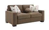 Darya Brown Suede Fabric Loveseat w/3 Pillows