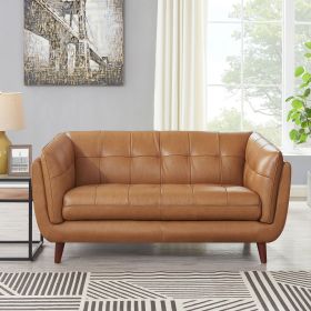 Solana Bench Seat Leather Loveseat