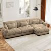 Super Comfort Oversized Modular Velvet Sectional Sofa Couch with Movable Ottoman,Corner Sectional with Bolstered Armrests, Deep Seat Cloud Couch