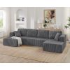 U shape Modular Sectional Sofa, Compressed Sectional Sofa Modern Minimalist Style Corduroy Couch, Sleeper Sofa for Living Room, Bedroom