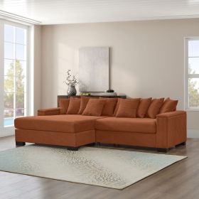 111" Luxury Sectional Couch,L Shape Sofa with Convertible Chaise Lounge,Arm Couch with Storage for Living Room