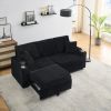 80-inch two-in-one folding sofa, foldable hidden lying function, corduroy fabric, equipped with cup holder and pillow
