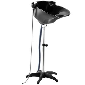 VEVOR Portable Shampoo Bowl, Deep Shampoo Sink with Adjustable Height & Angle, Includes Drain Hose, Shower Head, Lightweight Hair Wash Basin for Barbe