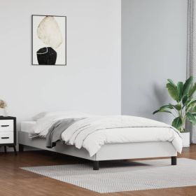 Bed Frame without Mattress White 39.4"x74.8" Twin Faux Leather