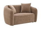Keith Brown Chenille Loveseat with 2 Matching Color Toss Pillows