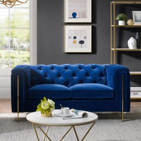 Charlene - Velvet Loveseat - Blue