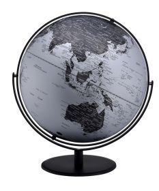 20.5" Tall-black and Silver Globe with 3D Mountain Landscape