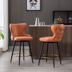 A&A Furniture,Counter Height 25" Modern Leathaire Fabric bar chairs,180Â° Swivel Bar Stool Chair for Kitchen