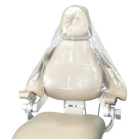 Half-Length Disposable Chair Covers, 24 x 27.5 Inch. Pack of 225 Clear Plastic Dental Chair Covers. Waterproof Polyethylene 0.7 Mil Dental Chair Sleev