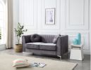 Contemporary Gray Loveseat For Modern Living