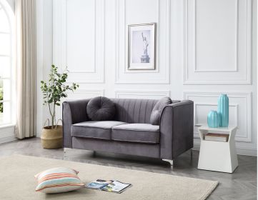 Contemporary Gray Loveseat For Modern Living