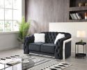 Elegant Black Loveseat With Flared Arms