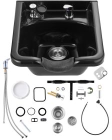 VEVOR Shampoo Bowl Sink Black ABS Plastic Salon and Spa Hair Sink Beauty Salon Equipment for Hair Stylists