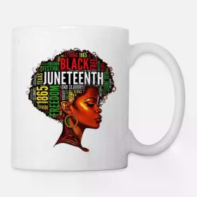 1 African Queen Black Art Juneteenth Ceramic Coffee Mug 11oz - Dishwasher Safe, Insulated, Reusable for Hot & Cold