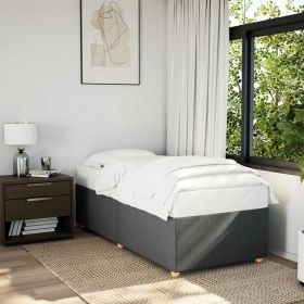 Bed Frame without Mattress Dark Gray Twin Fabric