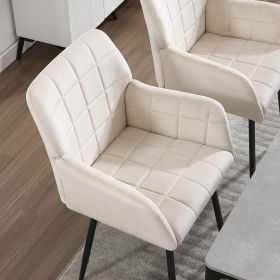 Dining Chairs Set of 2, Upholstered Kitchen Chairs with Comfortable Seat, velvet Dining Chairs with Armrests, Easy to Assemble and Clean
