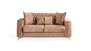 Luna Modern Style Loveseat in Copper