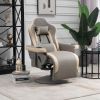 HOMCOM Manual Recliner Armchair, Lounge Chair with Adjustable Leg Rest, 135Â° Reclining Function, 360Â° Swivel, Cup Holder & Storage Pocket, Gray