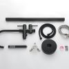 Mount Bathtub Faucet Freestanding Tub Filler Matte Black Standing High Flow Shower Faucets with Handheld Shower Mixer Taps Swivel Spout