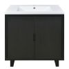 [Cabinet Only] 30" Bathroom vanity, black(Sink not included)