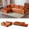 Compression Sectional Couch with Comfy Chaise, Boneless L Shape Sofa with Deep Seat, Minimalist Modular Couches Sleeper for Living Room Bedroom Apartm