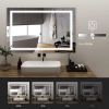 LED Mirror for Bathroom 28x36 with Lights, Anti-Fog, Dimmable, Backlit + Front Lit, Lighted Bathroom Vanity Mirror for Wall, Memory Function, Tempered