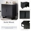 [Cabinet Only] 30" Bathroom vanity, black(Sink not included)