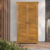 87*46.5*160cm Black Single Slope Top Fir Garden Storage Box Storage Room Yellow