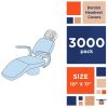 Disposable Headrest Covers for Dental Chair, 10 x 11 Inch. Pack of 3000 Clear Plastic Dental Chair Covers. Waterproof Polyethylene 0.7 mil Dental Head