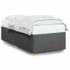 Bed Frame without Mattress Dark Gray Twin Fabric