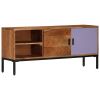 TV Stand Honey Brown and Gray 43.3"x11.8"x19.7" Solid Wood Acacia