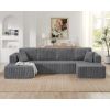 U shape Modular Sectional Sofa, Compressed Sectional Sofa Modern Minimalist Style Corduroy Couch, Sleeper Sofa for Living Room, Bedroom