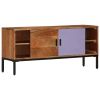 TV Stand Honey Brown and Gray 43.3"x11.8"x19.7" Solid Wood Acacia