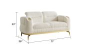 Zoe Modern style Loveseat made with wood and Gold accents in Cream same as B009P303217 (G is CA inventory, B is NJ inventory)