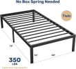 Twin Size Bed Frame, 14 Inch Platform Bed No Box Spring Needed, Sturdy Metal Bed Frame Twin Size, Storage Space Under The Bed Heavy Duty Frame Bed