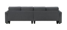 [VIDEO provided] [New] 104" 4-Seater Modern Linen Fabric Sofa with Armrest Pockets and 4 Pillows,Minimalist Style Couch for Living Room, Apartment, Of