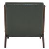 80*65*73cm Single Seat B Style Backrest Without Buckle With Pillow PU Walnut Oak Armrests Indoor Leisure Chair Dark Green
