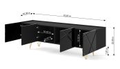 Space - TV Stand 4D black / black gloss