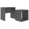 Coffee Table Set Gray 18.9"x11.8"x17.7" Engineered Wood