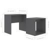 Coffee Table Set Gray 18.9"x11.8"x17.7" Engineered Wood