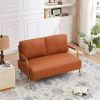 Small Sofa Seater Pet Friendly Fabric Upholstered Loveseat 2-seater Couch with Removable Back Cushion and Metal Leg