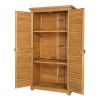 87*46.5*160cm Black Single Slope Top Fir Garden Storage Box Storage Room Yellow