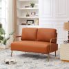 Small Sofa Seater Pet Friendly Fabric Upholstered Loveseat 2-seater Couch with Removable Back Cushion and Metal Leg