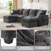 [VIDEO provided] [New] 110*57" Modern U Shape Modular Sofa, 6 Seat Chenille Sectional Couch Set with 2 Pillows Included, Freely Combinable Indoor Funi
