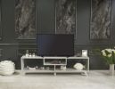 FurnisHome Store Parma Mid Century Modern Tv Stand Open Shelving Entertainment Centre 67 inch Tv Unit, Grey